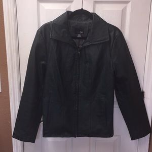 REAL!!! Leather! Jacket DARK GREEN - very unusual jacket - great for gifting!!!!